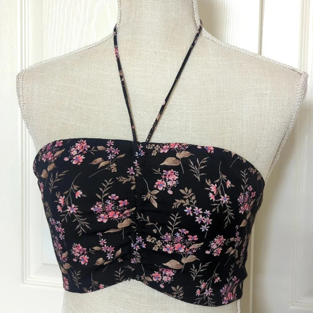 O. Vianca Floral Tie Behind the neck Halter